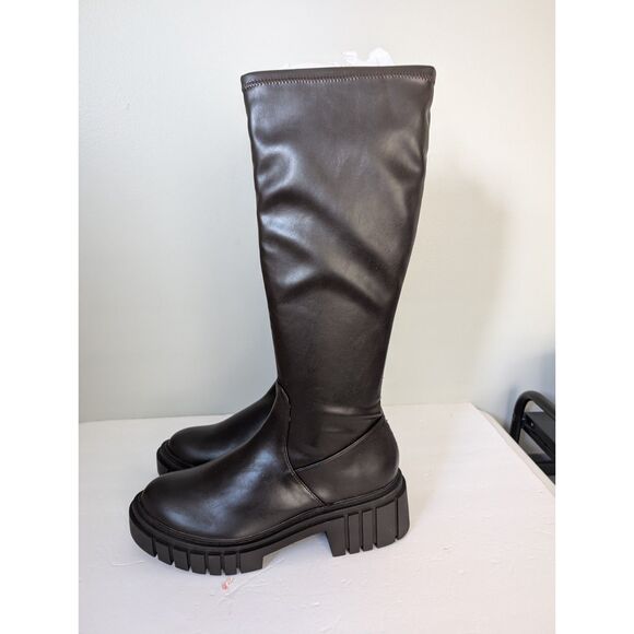 The Drop Women's Kennedy Pull-On Lug Sole Platform Boot Chocolate Size 12 - Picture 7 of 8